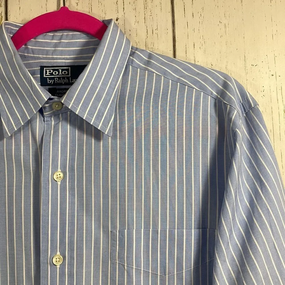 Polo By Ralph Lauren Mens Striped Long Sleeve Button Down Shirt Nautical Preppy